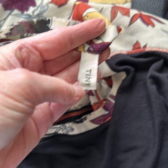 Anthropologie Tiny Raye Balloon Sleeve Mixed Media Blouse Black Size Small - Picture 12 of 16